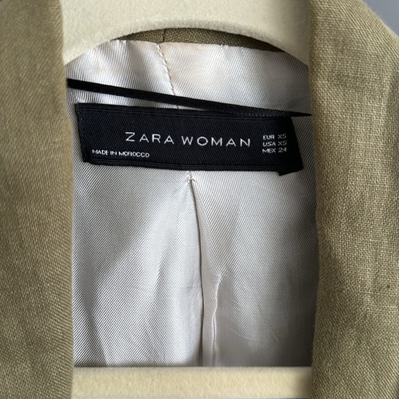 Zara green linen blazer - Picture 3 of 5